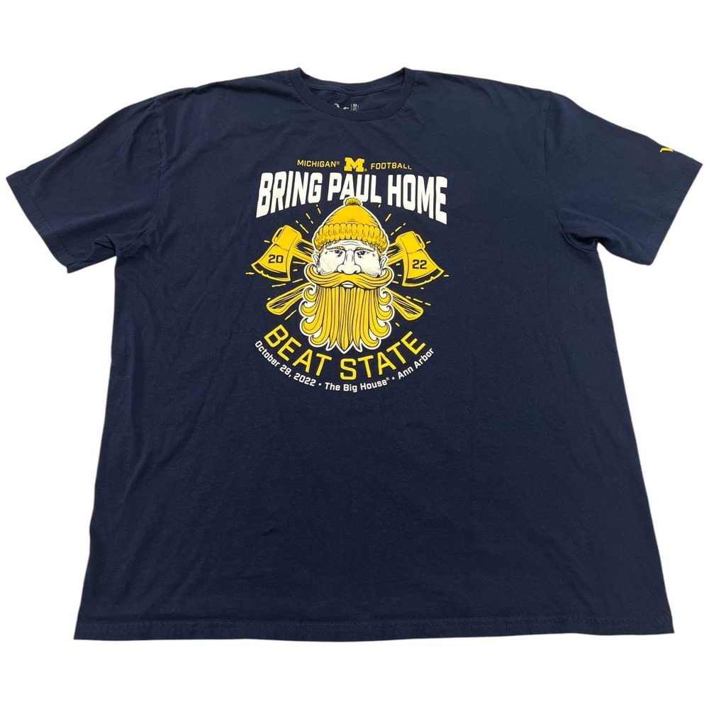 Valiant Michigan Wolverines Football Bring Paul Home Beat State Graphic Size 2XL